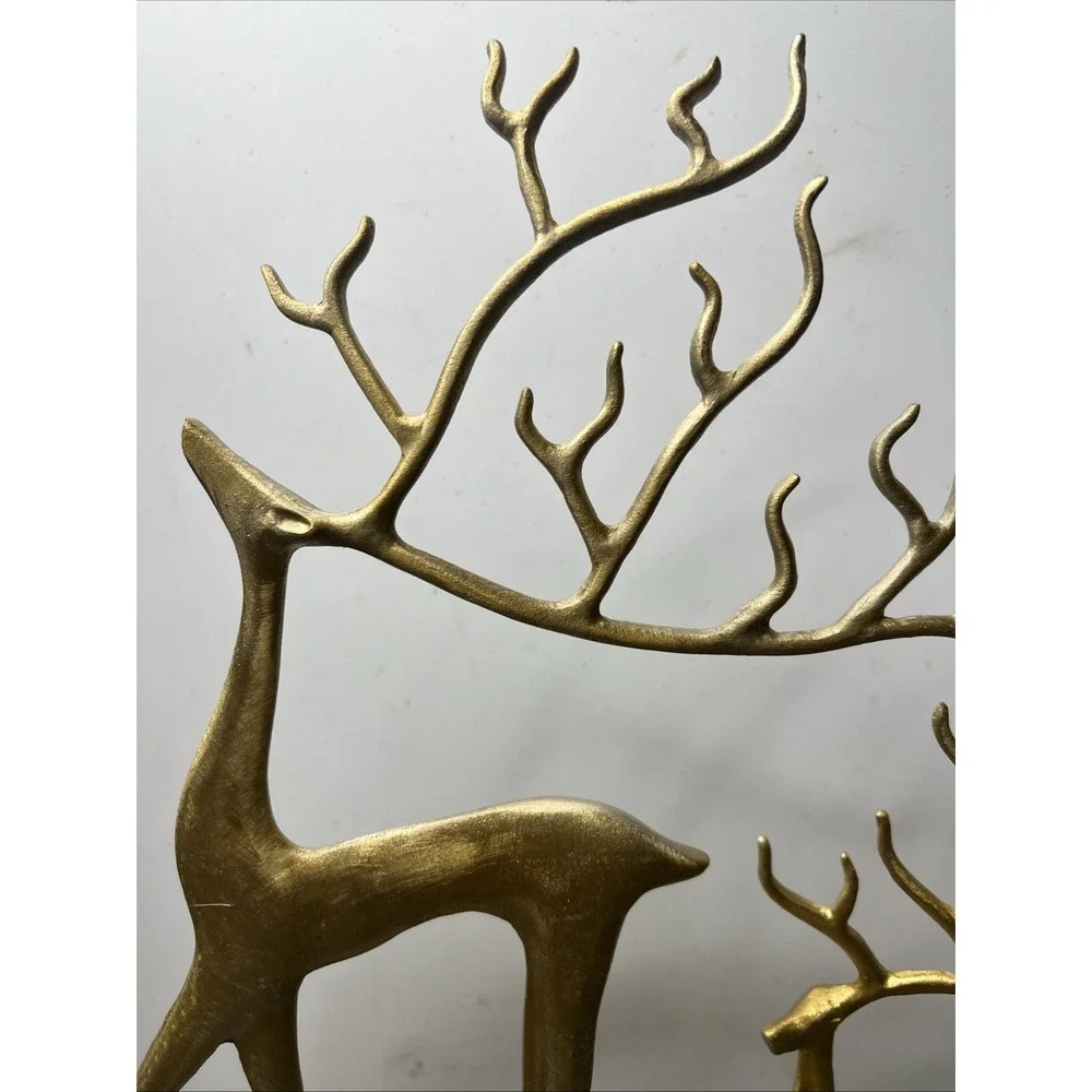 Pottery Barn Brass Sculpted Reindeer Deer Medium 15.75